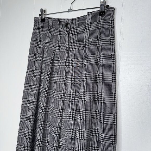Anthropologie Maeve Women’s Houndstooth Pleated Wide Leg Trousers Size 4 NWT - Picture 3 of 6